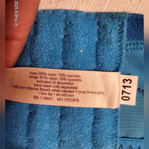 CACIQUE BRA 42 H Blue Lace Trim Bra - Picture 6 of 9